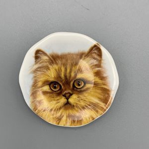 British Exchange Collection Fine Bone China Mini Orange Cat Plate Staffordshire